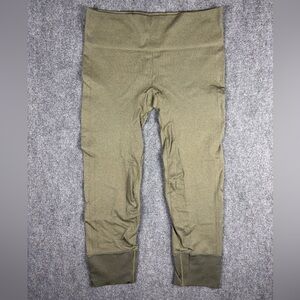 Lululemon Olive Green Seamless Ribbed Yoga Crop Leggings Size 12